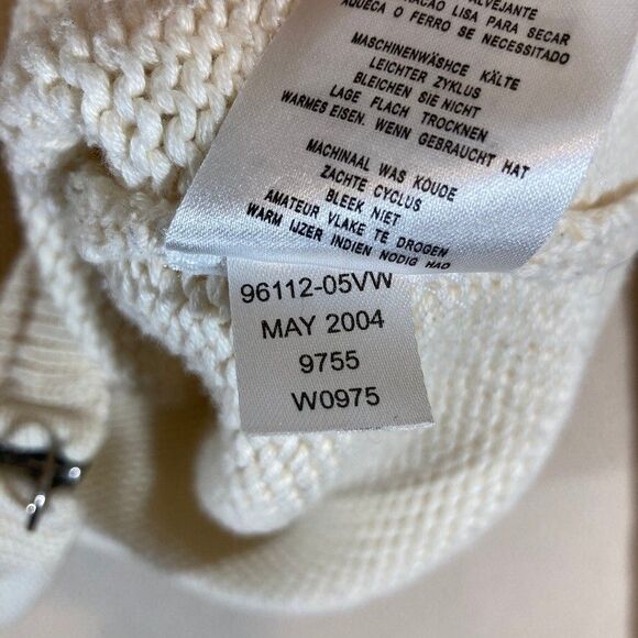 Vtg Y2K 2004 Harley Davidson Women 2X Chunky Knit Ivory Spell‎ Out Back Full Zip - Picture 6 of 15